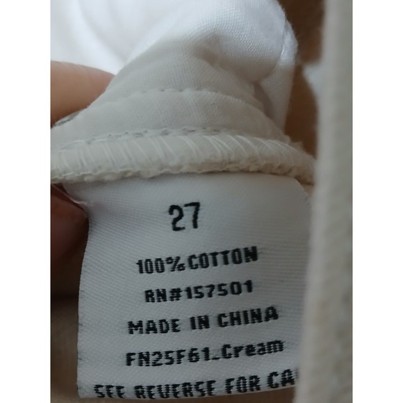 NOVA VINTAGE Cream Wide Leg Jeans Womens Size 27 Cotton High Rise - Picture 4 of 7